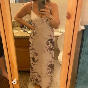 Missguided tie dye pink maxi dress TALL